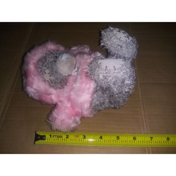 Carte Blanche Me to You Gray Bear Pink Coat Stuffed Animal Snowflake 6 Inch Plus - Picture 9 of 9